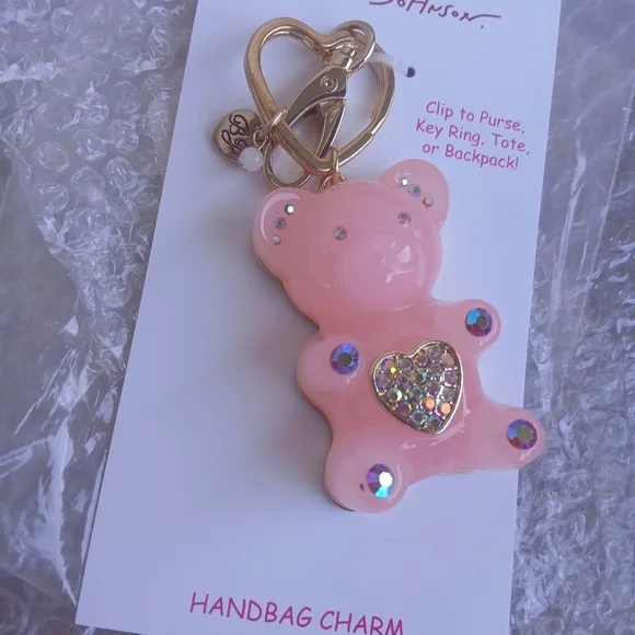 NWT Betsey Johnson Pink Gummy Bear Handbag Charm - Picture 2 of 8